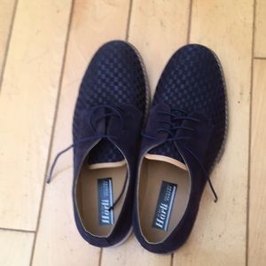 Fancy blue dress shoes for a boy